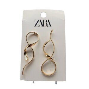 ZARA NEW WOMAN SS24 GOLDEN IRREGULAR EARRINGS TWIST REF:1856/016